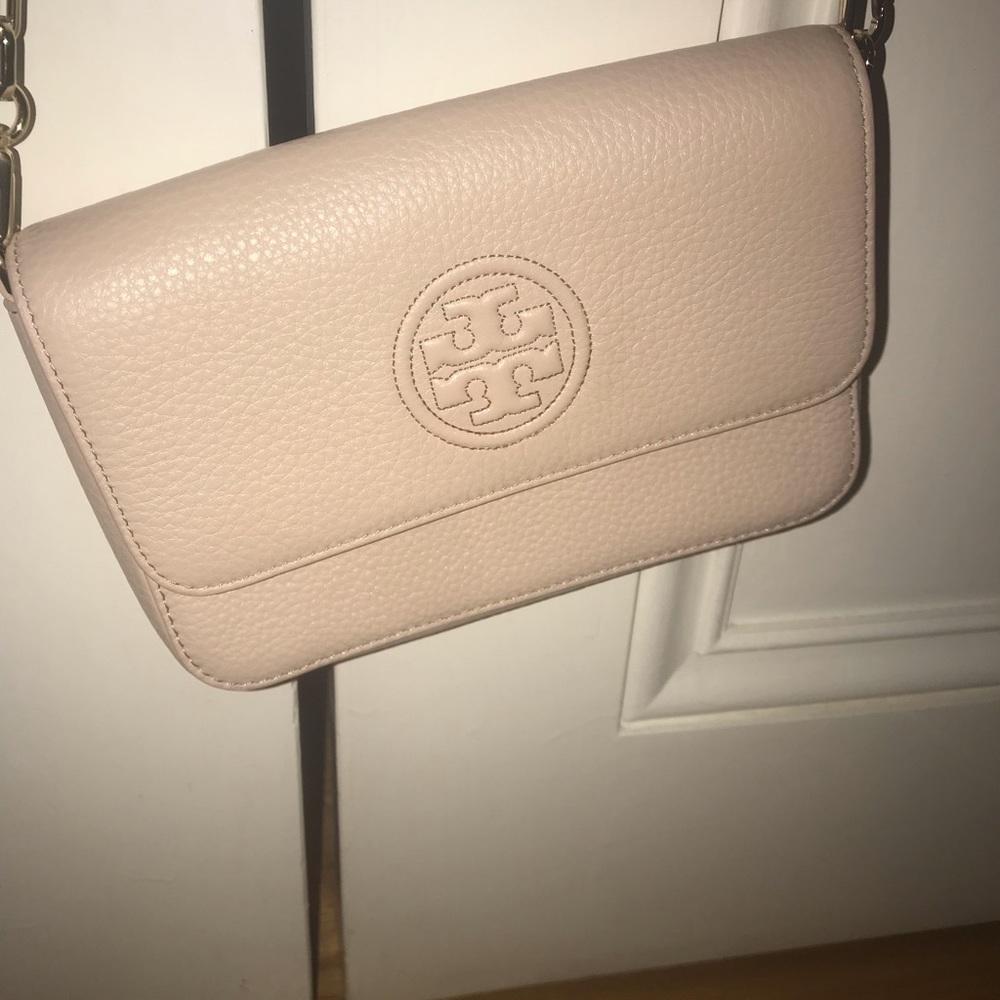 Tory Burch Bombe Mini Blush Leather Cross Body Bag